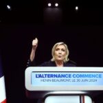 Marine Le Pen's National Rally achieved historic gains in the first round of France's parliamentary election. With 33% of the vote, the far-right party leads the leftwing bloc and Macron's centrists. The final outcome depends on next week's runoff and strategic alliances.